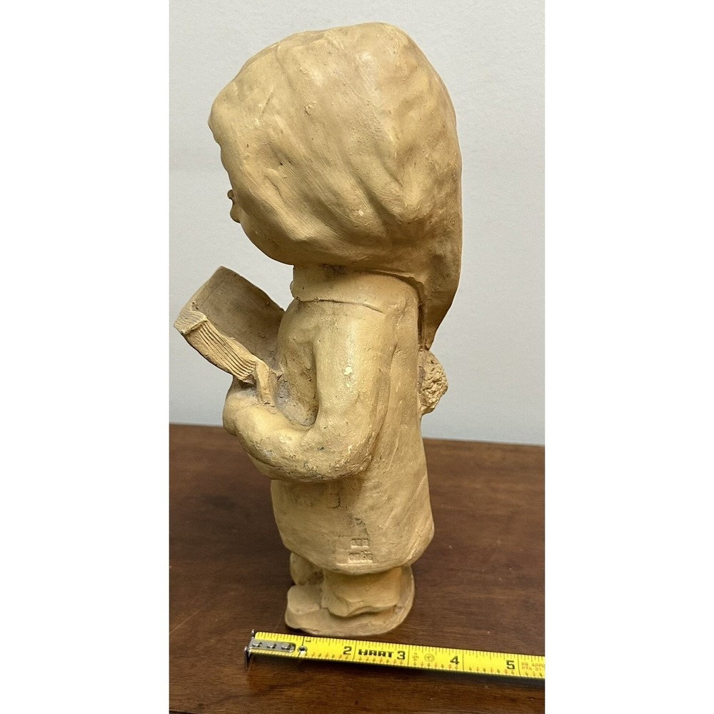 Vintage 1969 Dave Grossman Figurine Child Reading Book Choir Singer Tan - Picture 9 of 9